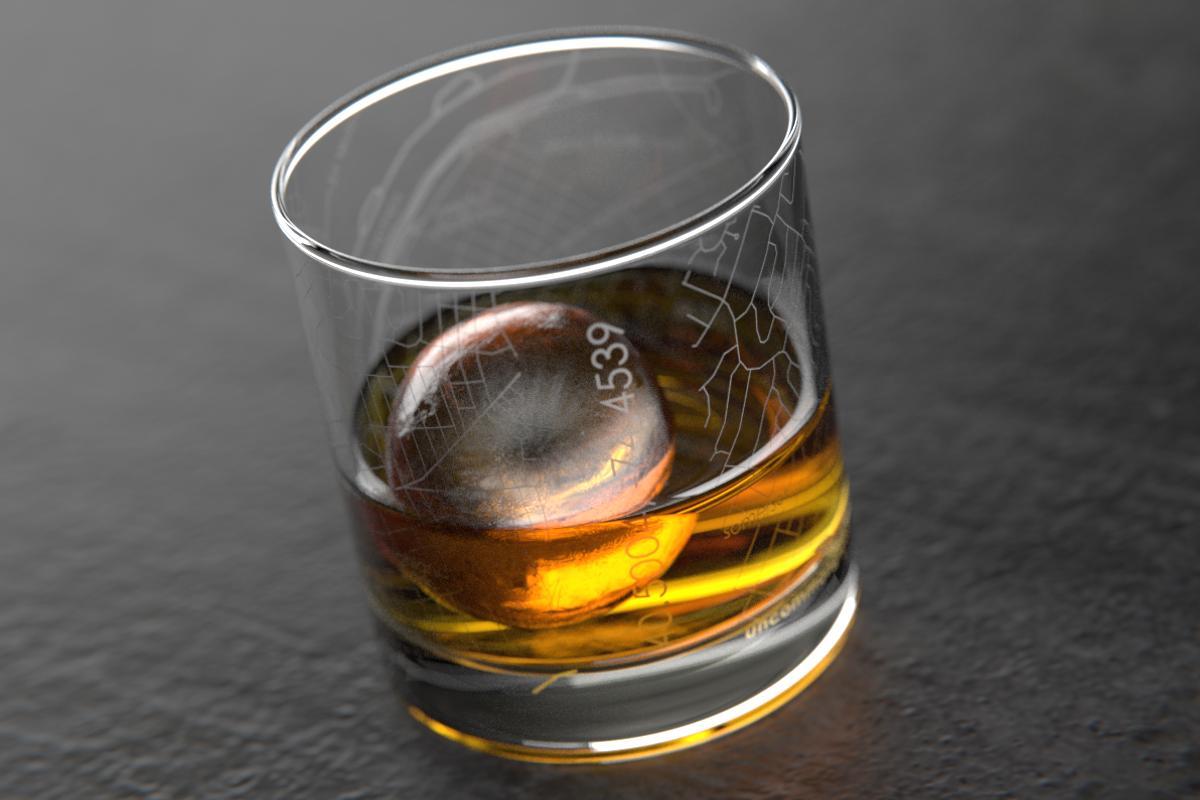 New Brunswick NJ Map Rocks Glass