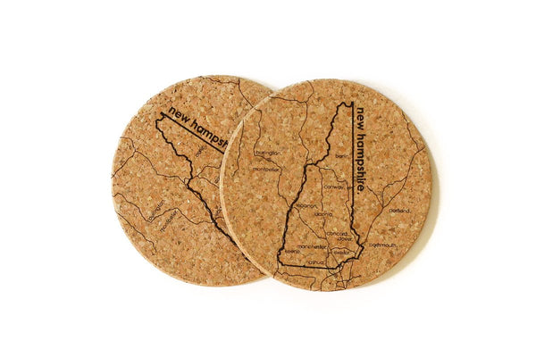 New Hampshire - Cork Coaster Pair