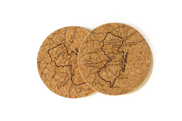 New Jersey - Cork Coaster Pair