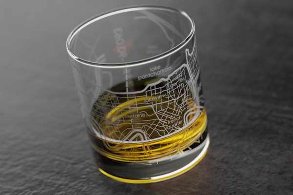 New Orleans Map Rocks Glass