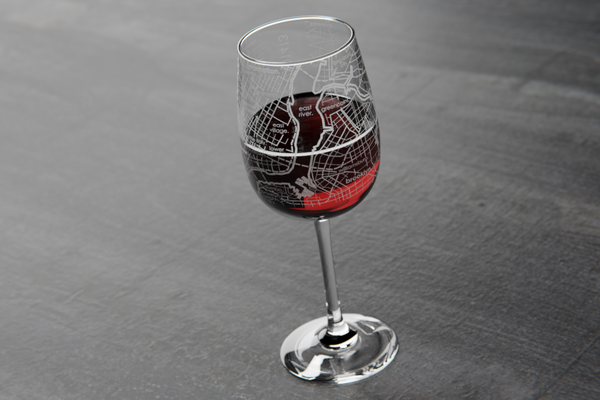 NYC Maps Wine Glass