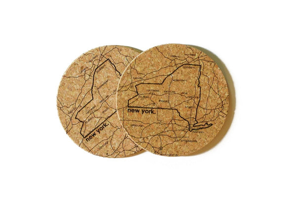 New York - Cork Coaster Pair