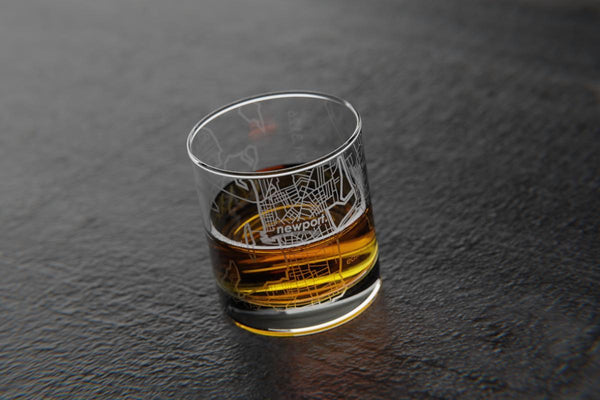 Newport RI Map Rocks Glass