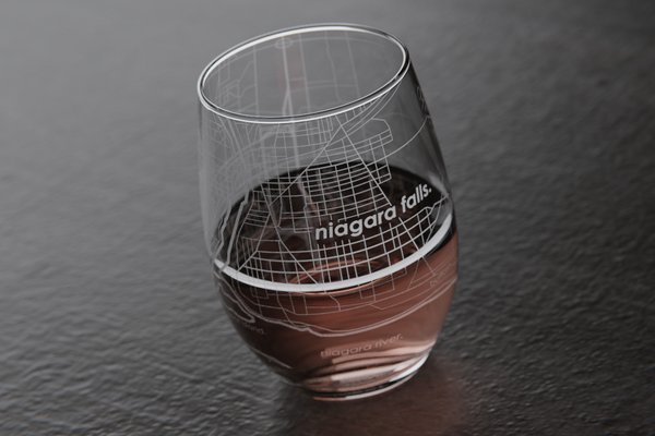 Niagara Map Stemless Wine Glass