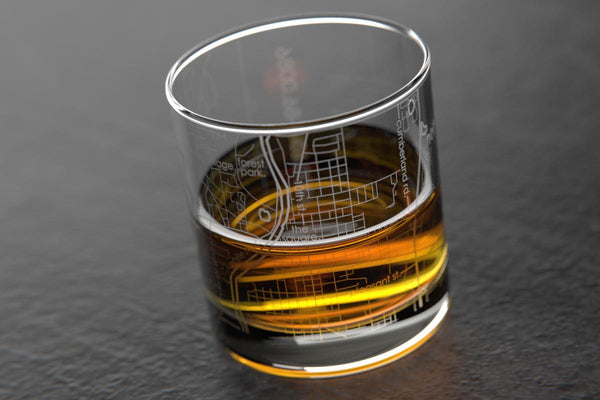 Noblesville IN Map Rocks Glass