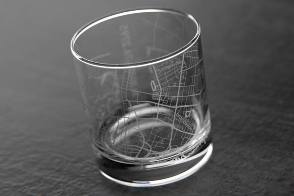 Norfolk VA Map Rocks Glass