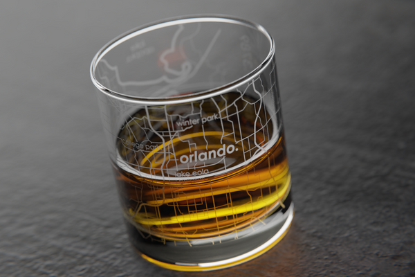 Orlando Map Rocks Glass