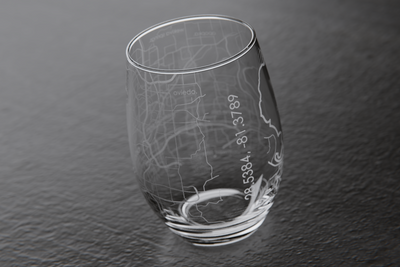 Orlando Map Stemless Wine Glass