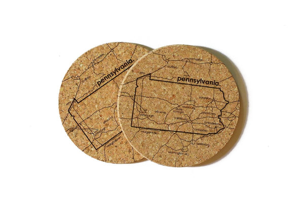 Pennsylvania - Cork Coaster Pair