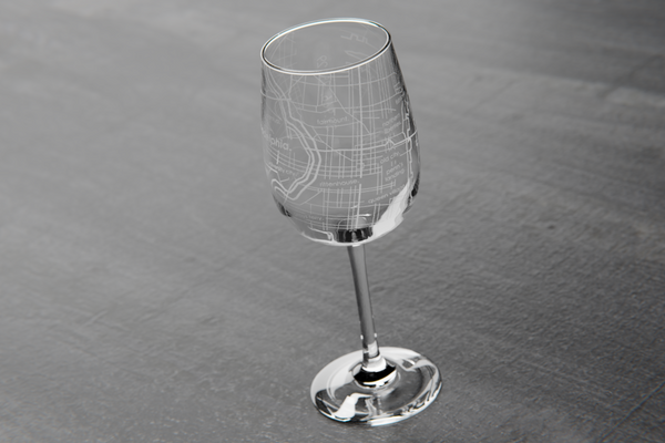 Philadelphia Map Wine Glass