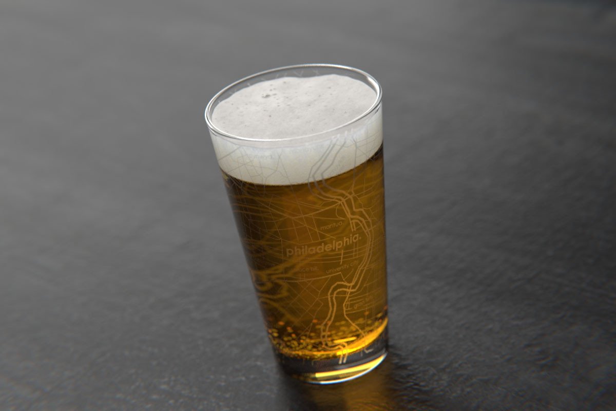 Philadelphia Map Pint Glass