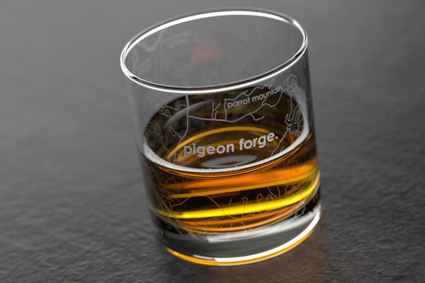 Pigeon Forge TN Map Rocks Glass