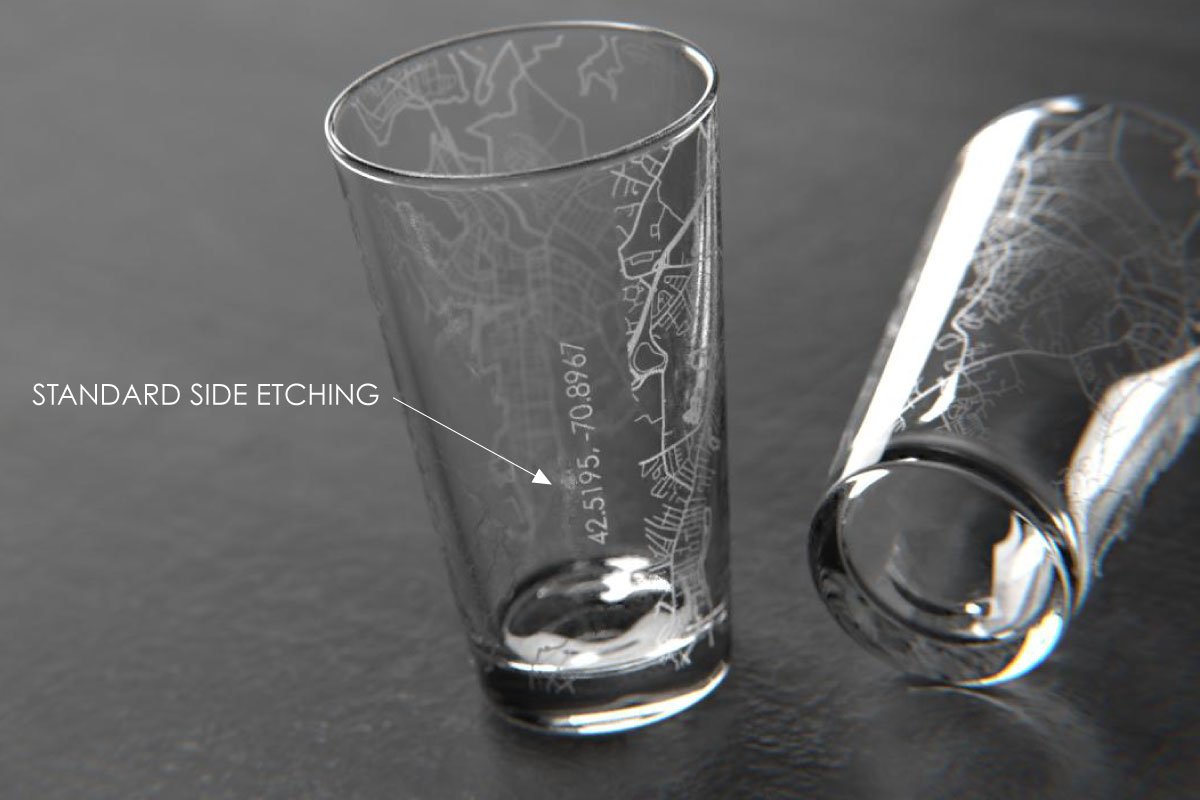 Etched Top Gun Pint Glass with Quote I feel the need the need for