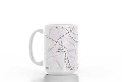 Custom map mug in plum color