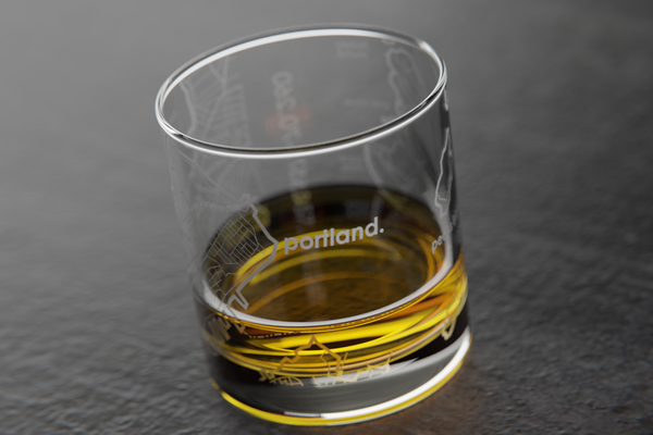 Portland, ME Map Rocks Glass