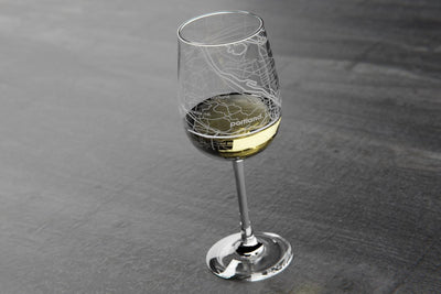 Portland OR Map Wine Glass
