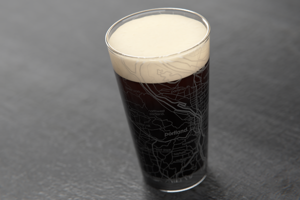 Portland OR Map Pint Glass