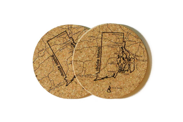 Rhode Island - Cork Coaster Pair