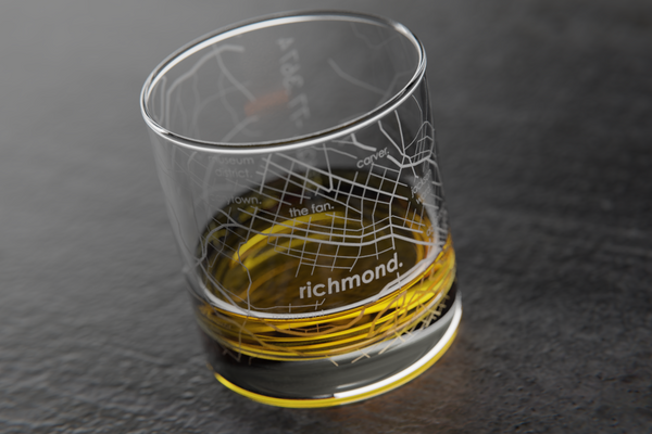 Richmond Map Rocks Glass