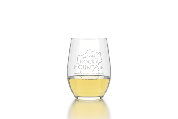 Rocky Mountain Stemless Wine Glass