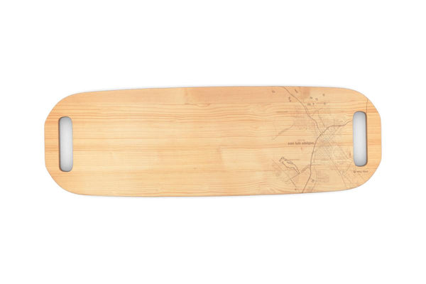 Custom serving board with map