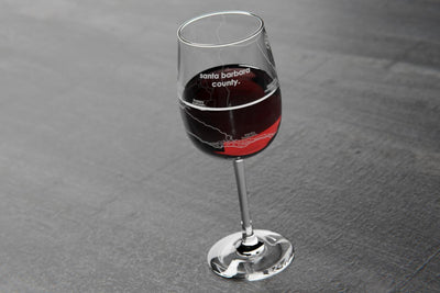 Santa Barbara Region Map Stemmed Wine Glass