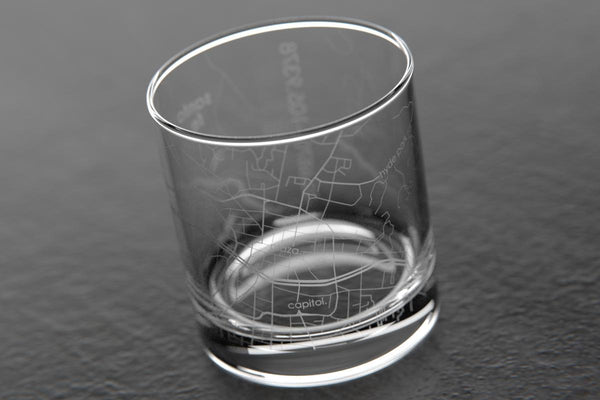 Santa Fe NM Map Rocks Glass