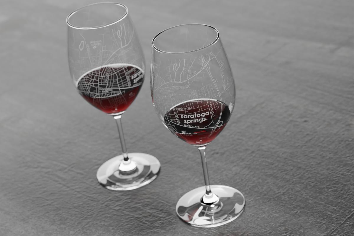 Home Custom Map Etched Wine Glasses Sale - Well Told
