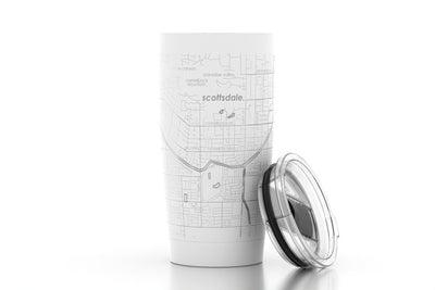 Recipient's City Map 20 oz Insulated Tumbler - White