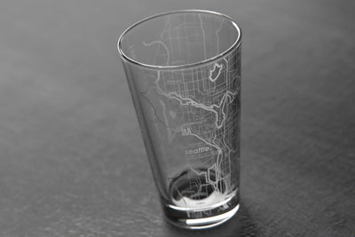 Seattle Map Pint Glass