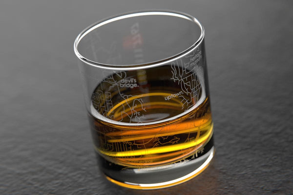 Sedona AZ Map Rocks Glass