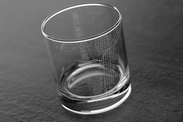 Silver City NM Map Rocks Glass