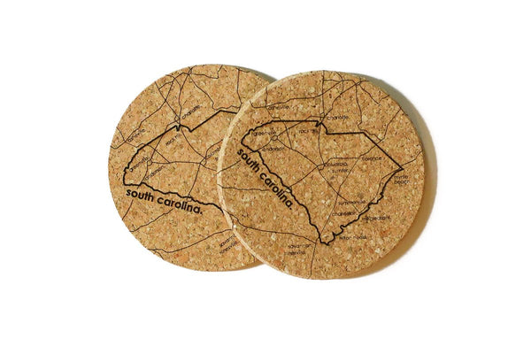 South Carolina - Cork Coaster Pair