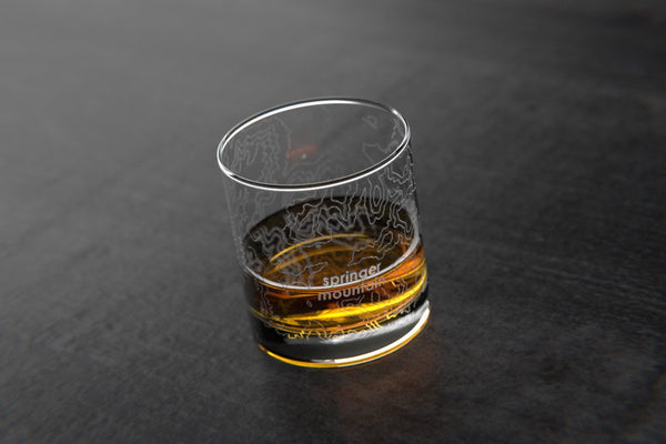 Springer Mountain, GA - Topo Rocks Glass