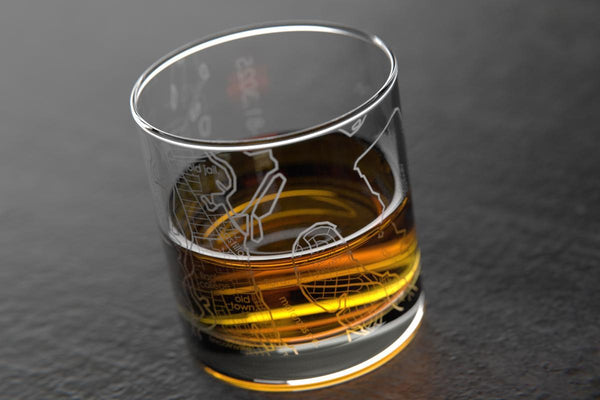 St Augustine FL Map Rocks Glass