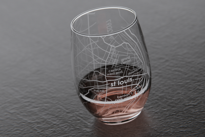 St Louis Map Stemless Wine Glass