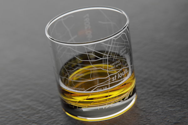 St. Louis Map Rocks Glass