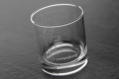 St. Petersburg FL Map Rocks Glass
