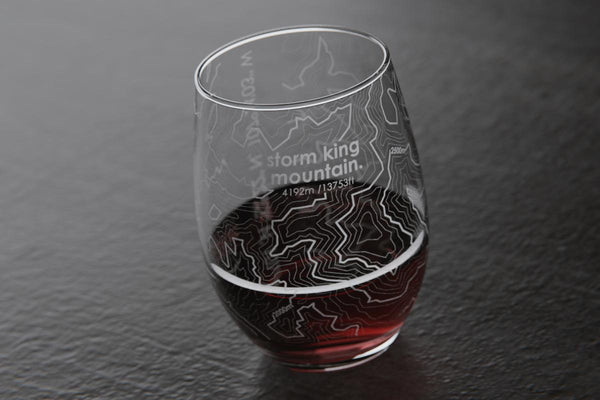 Topo Map Etched Mason Jar Drinking Glasses