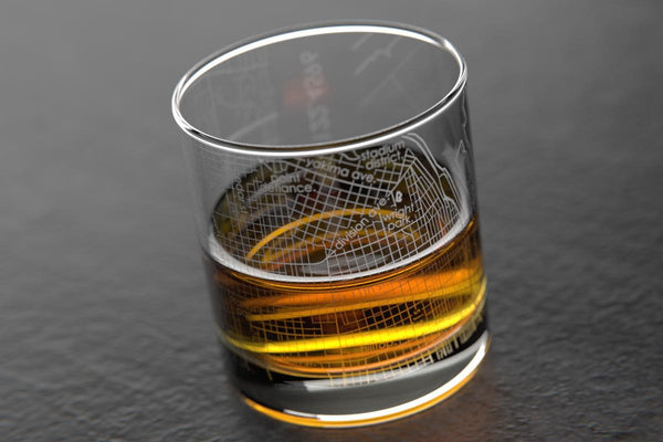 Tacoma WA Map Rocks Glass