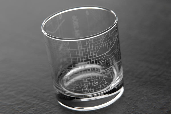 Tallahassee FL Map Rocks Glass