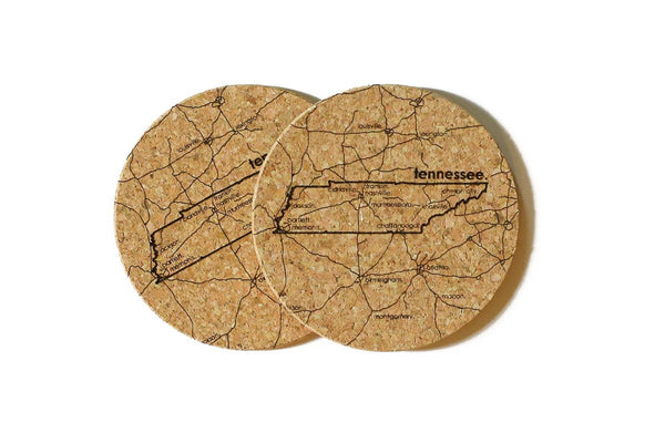 Tennessee - Cork Coaster Pair