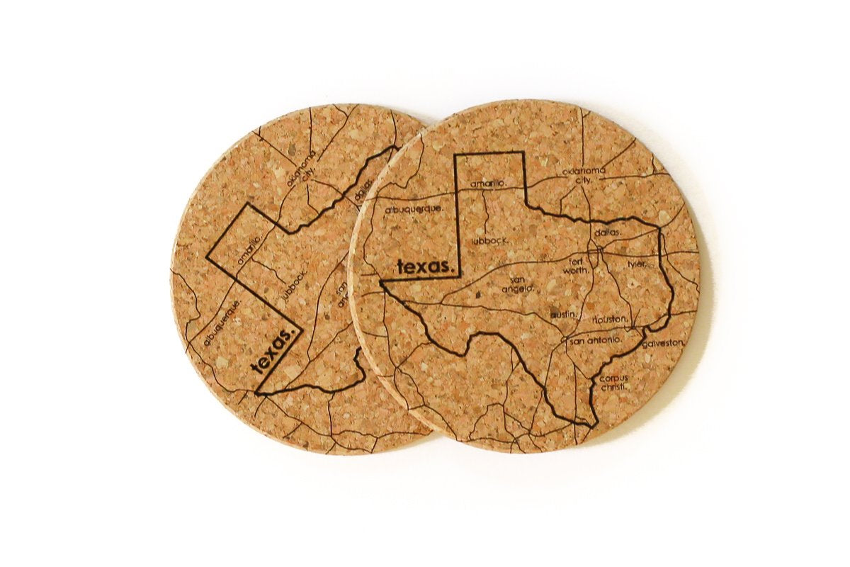 Texas - Cork Coaster Pair