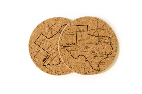 Texas - Cork Coaster Pair