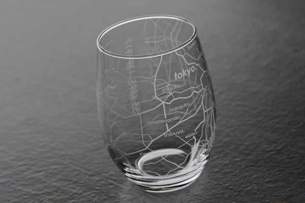 Tokyo Japan Map Stemless Wine Glass