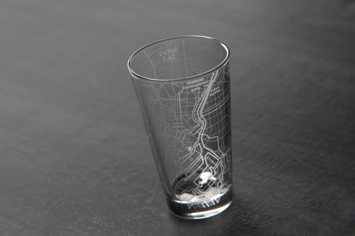Tokyo 26.2 Marathon Map Pint Glass