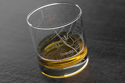 Toledo OH Map Rocks Glass