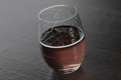 Toronto Canada Map Stemless Wine Glass
