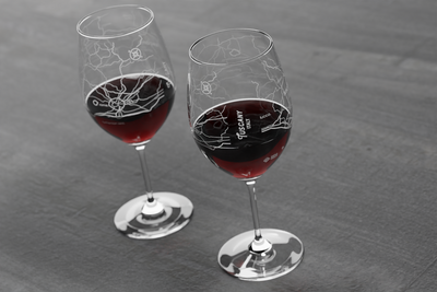 Tuscany Region Map Riedel Crystal Stemmed Wine Glass