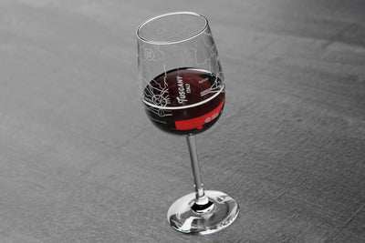 Tuscany Region Map Stemmed Wine Glass